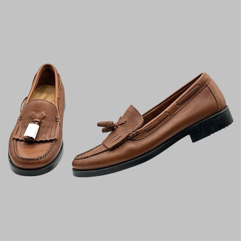 GH Bass & Co Weejuns Marietta II Women's 10 Leather Kiltie Tassel Loafers Brown